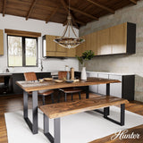 Hunter Perch Point 4-Light Brushed Nickel Transitional Bowl LED Large Hanging Kitchen Island Light