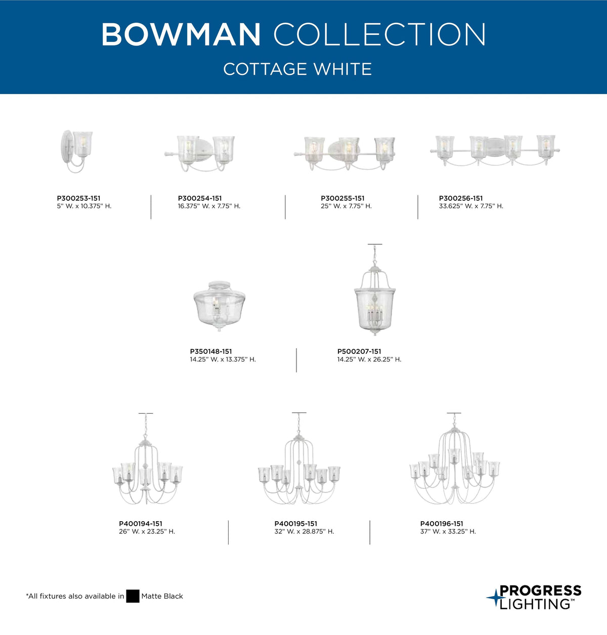 Progress Lighting Bowman 4-Light Matte Black Coastal Clear Glass Bell Medium Hanging Pendant Light