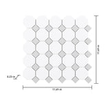 Satori Hudson Brilliant White and Gray 12-in x 12-in Matte Porcelain Mosaic Floor and Wall Tile (0.91-sq. ft/ Piece)
