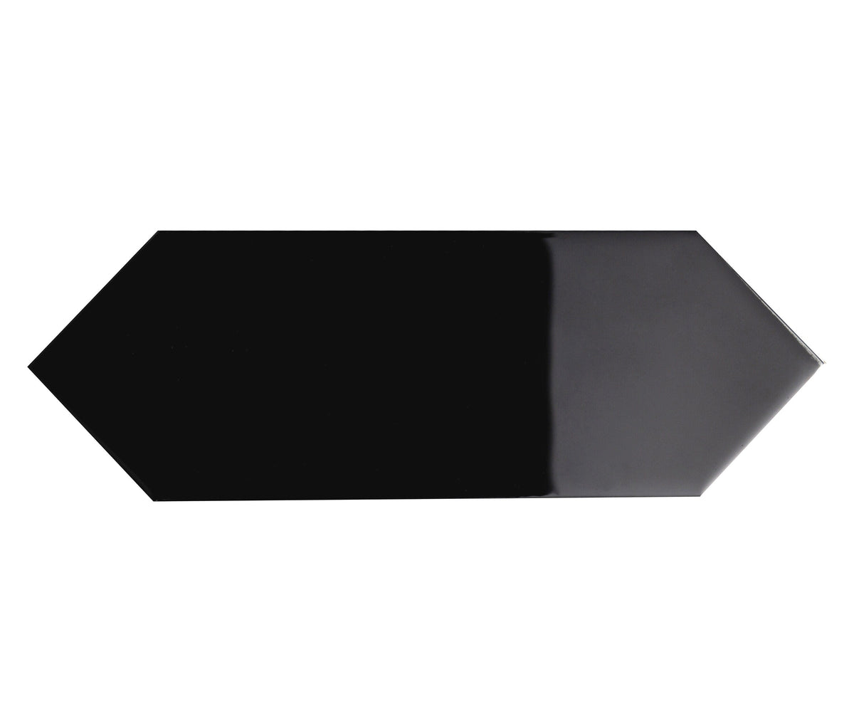 Giorbello Picket Hexagon Black 3-in x 9-in Glossy Glass Subway Wall Tile (5.8-sq. ft/ Carton)