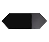 Giorbello (Sample) Glass Subway Black 3-in x 9-in Glossy Glass Tile