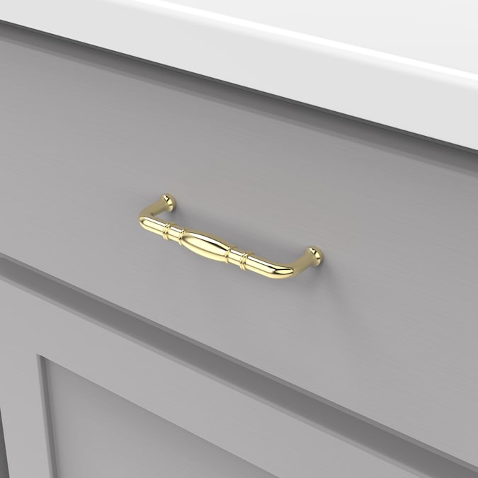 Hickory Hardware Williamsburg 3-3/4-in (96mm) Center to Center Polished Brass Rectangular Handle Drawer Pull