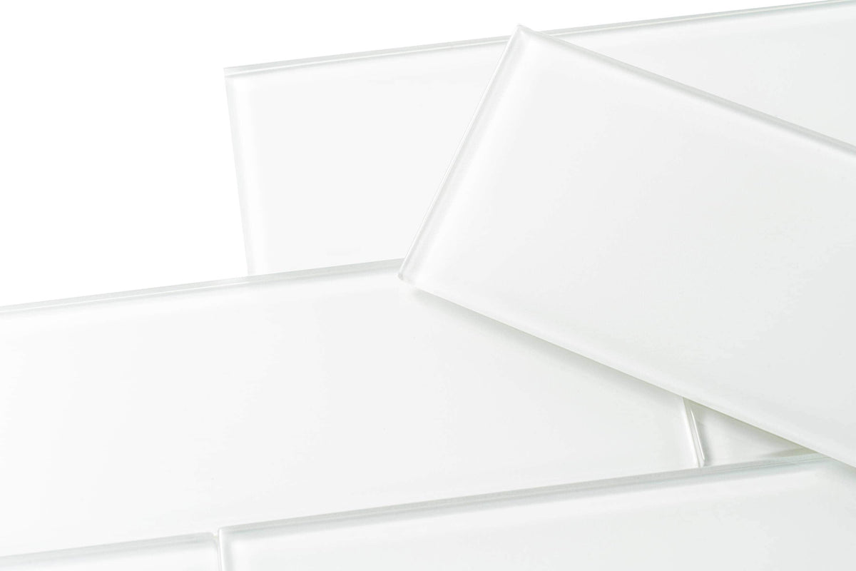 Giorbello Classic Premium White 3-in x 9-in Glossy Glass Subway Wall Tile (5-sq. ft/ Carton)