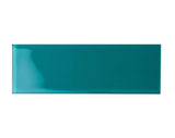 Giorbello (Sample) Glass Subway Dark Teal 3-in x 9-in Glossy Glass Tile