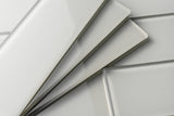 Giorbello (Sample) Glass Subway Light Gray 3-in x 9-in Glossy Glass Tile