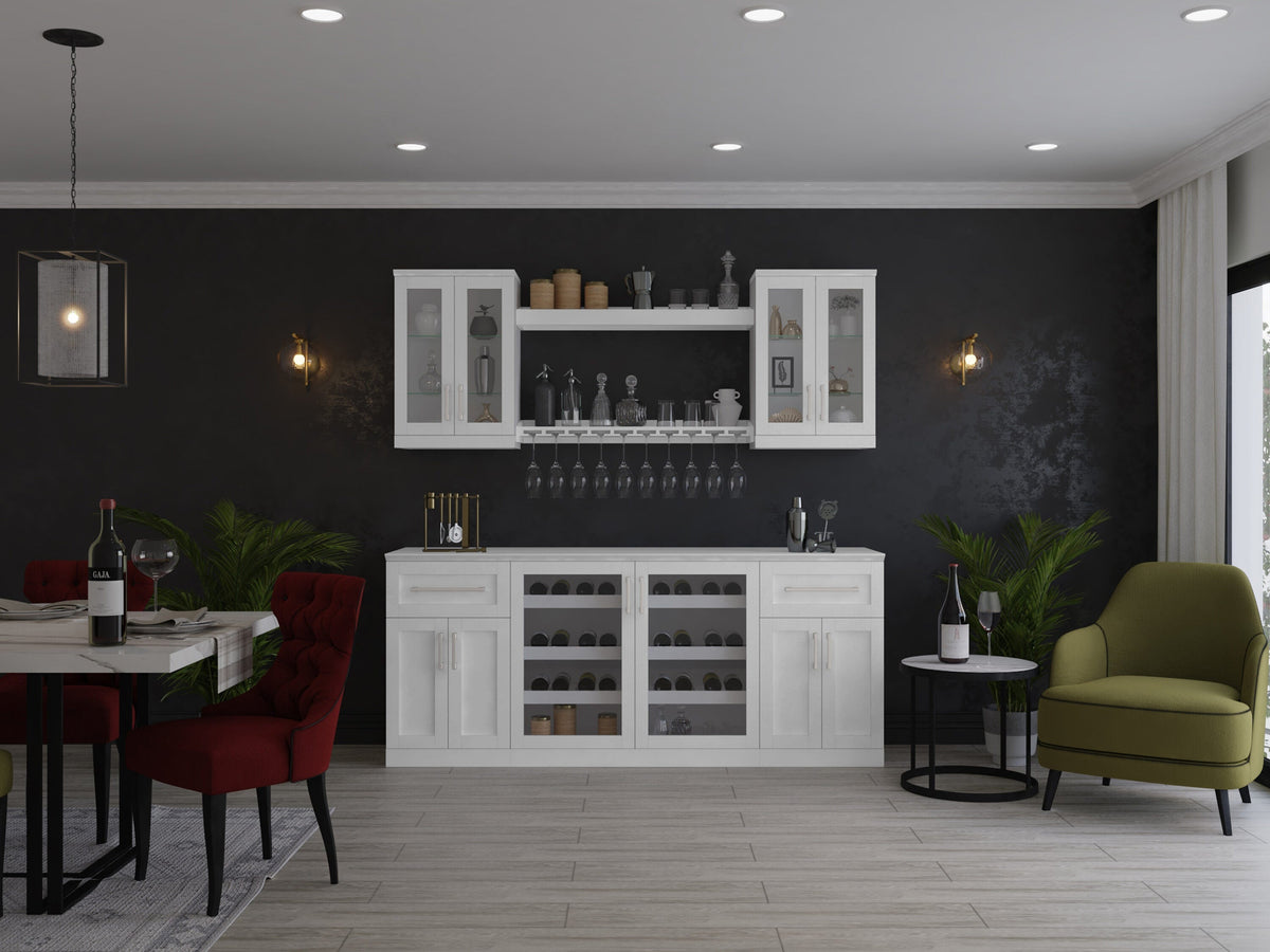 NewAge Products Home Bar 84-in x 85-in White Rectangle Bar Cabinet