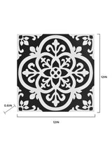 FloorPops Black and White 2.76-mil x 12-in W x 12-in L Water Resistant Peel and Stick Vinyl Tile Flooring