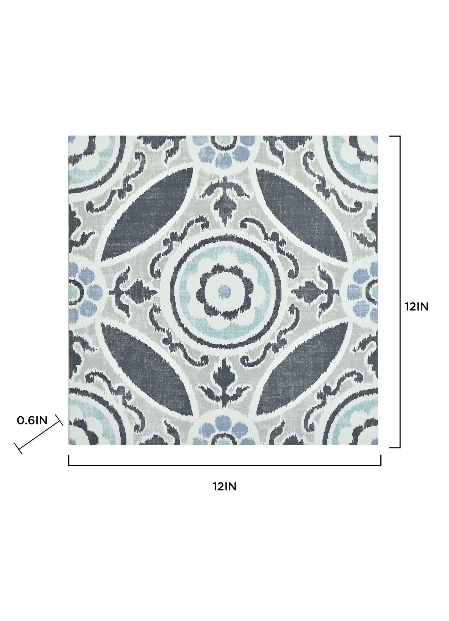 FloorPops Blue 12-in x 12-in Water Resistant Peel and Stick Vinyl Tile Flooring (20-sq ft)