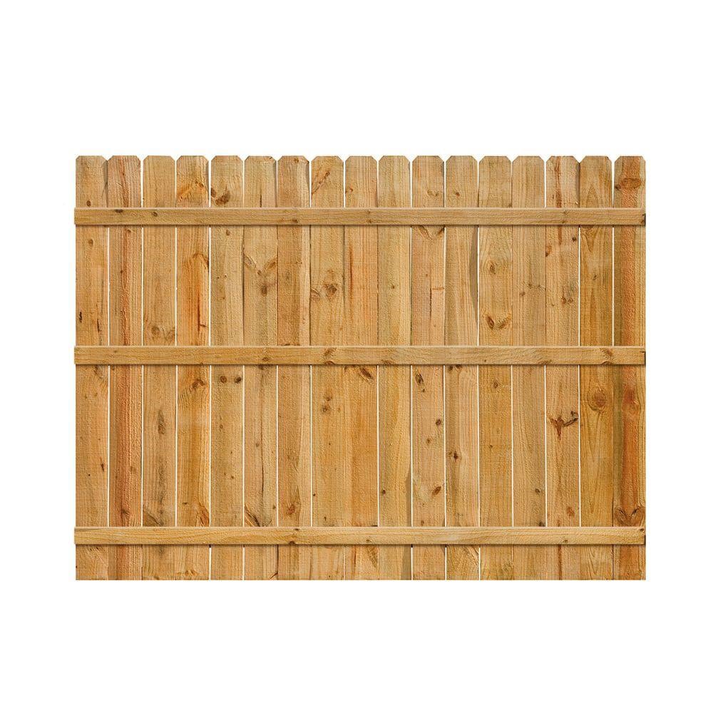 6-ft x 8-ft Cedar Dog Ear Privacy Fence Panel