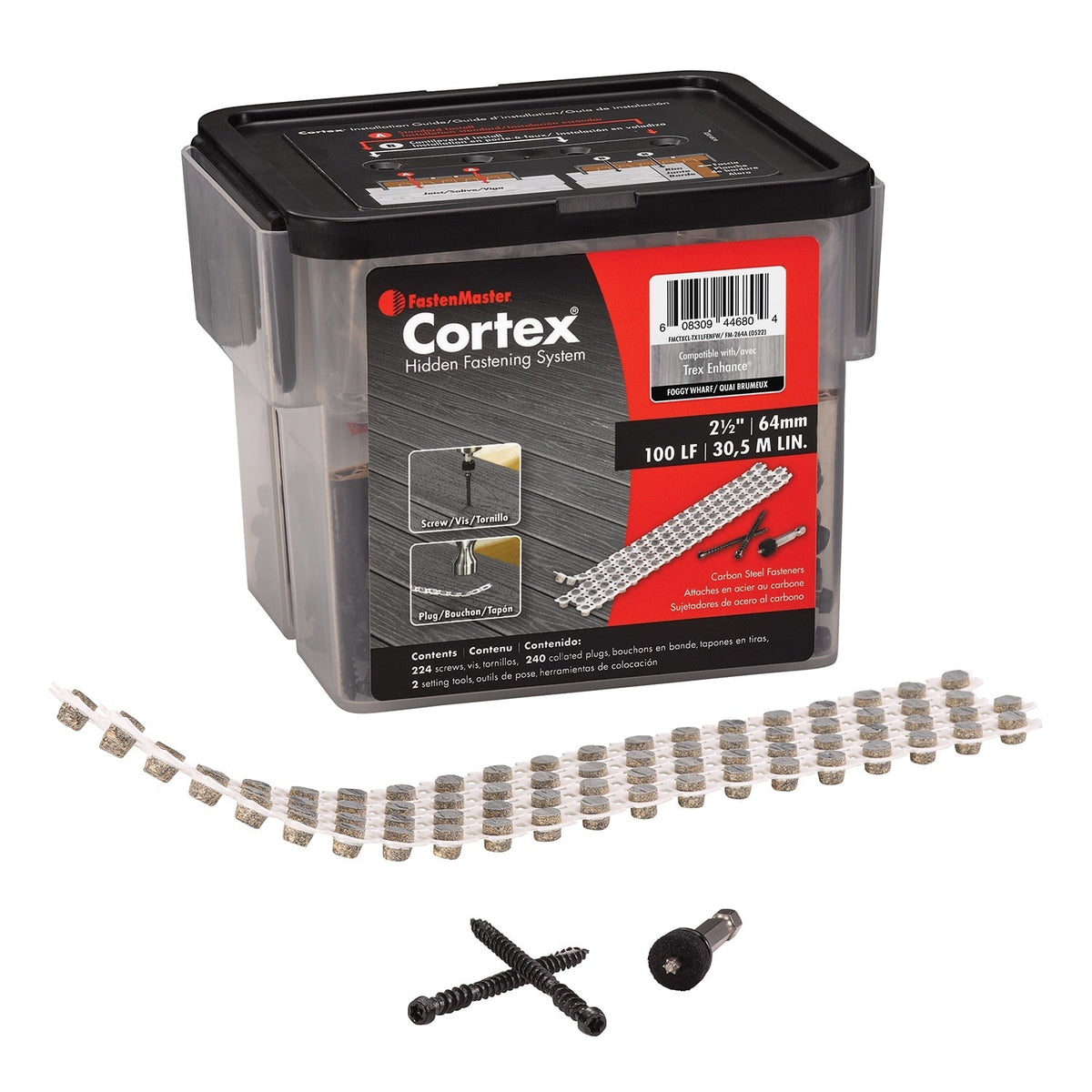 FastenMaster Cortex for Trex Enhance Decking 2.5-in Foggy Wharf Hidden Deck Fastener (224-Pack)