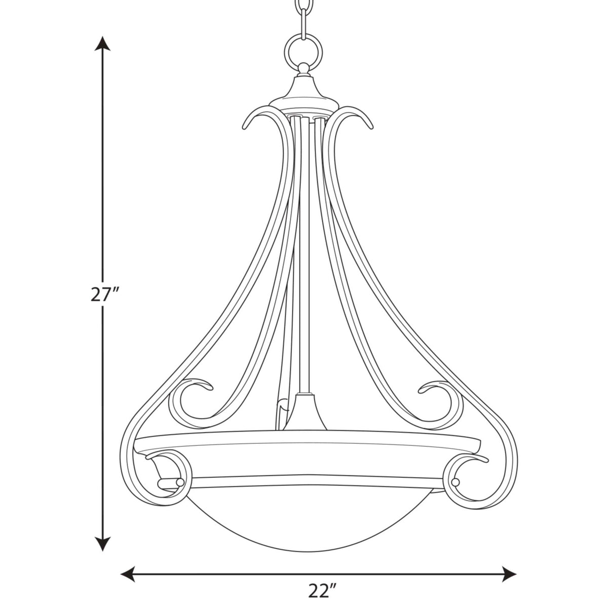 Progress Lighting Torino 3-Light Bronze Transitional Chandelier