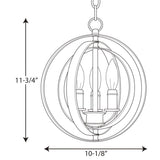 Progress Lighting Equinox Antique Bronze Transitional Globe Pendant Light, 10.125-in W x 11.75-in H