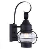 Portfolio Trevett 14-in H Matte Black Outdoor Wall Lantern, Seeded Glass, Medium Base E26