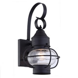 Portfolio Trevett 14-in H Matte Black Outdoor Wall Lantern, Seeded Glass, Medium Base E26