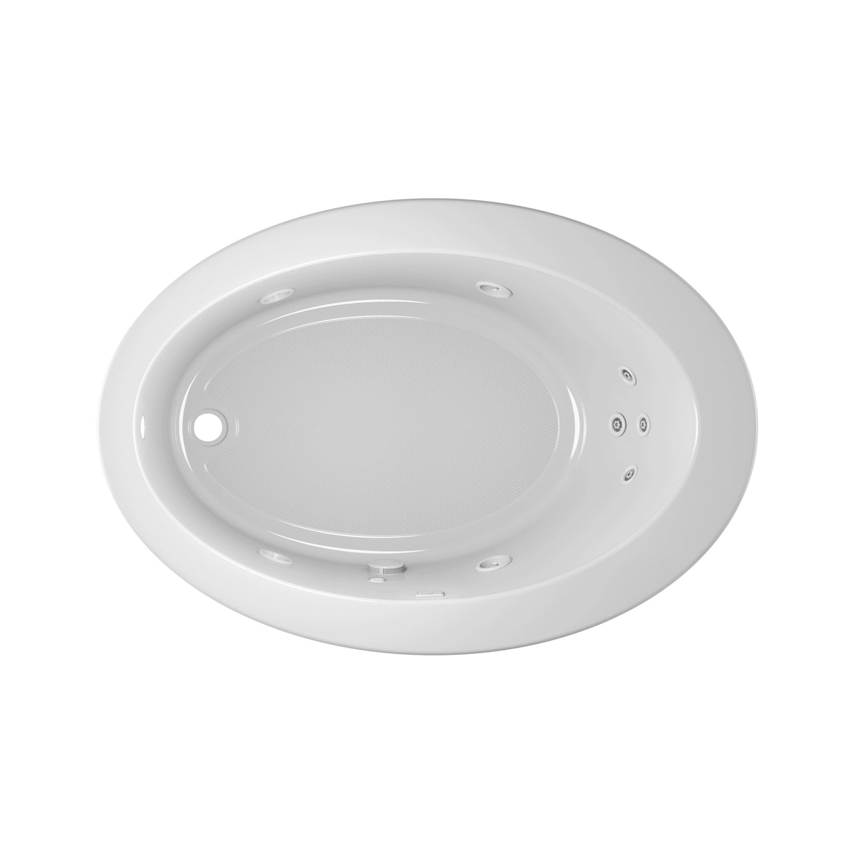 Jacuzzi Riva 62 in. x 43 in. Acrylic Left-Hand Drain Oval Drop-In Whirlpool Bathtub with Heater, White