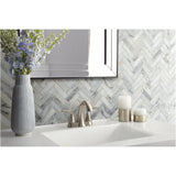 American Olean Genuine Stone Refined White 11-in x 14-in Honed Marble Herringbone Floor and Wall Tile, 0.94 sq ft per Piece