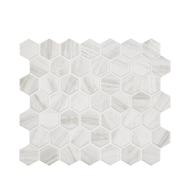 American Olean Newcastle Marble White 10-in x 11-in Matte Ceramic Hexagon Marble Look Floor and Wall Tile (0.81-sq. ft/ Piece)