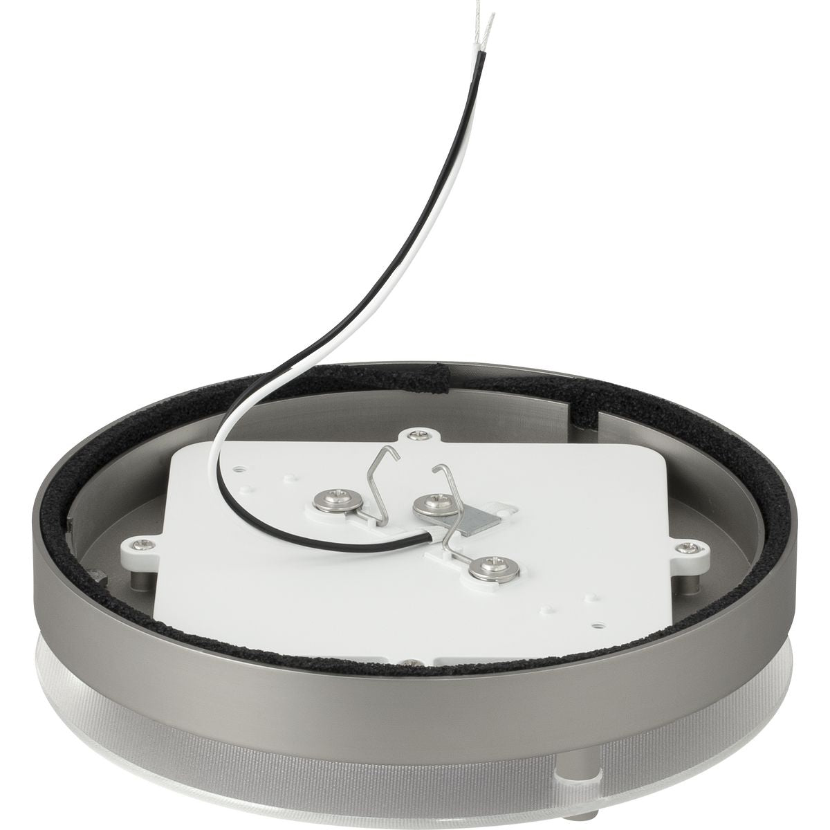 Progress Lighting 7.25-in Brushed Nickel Integrated LED Flush Mount Light, 3000K, 850 Lumens, Wet Rated