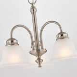 Project Source Fallsbrook 3-Light Brushed Nickel Traditional Chandelier with Etched Glass