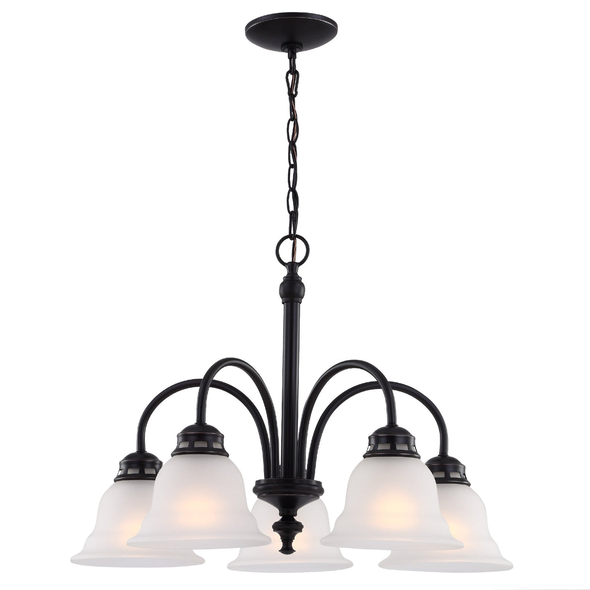 Project Source Fallsbrook 5-Light Dark Oil-Rubbed Bronze Chandelier, 22.44-in W x 16.54-in H