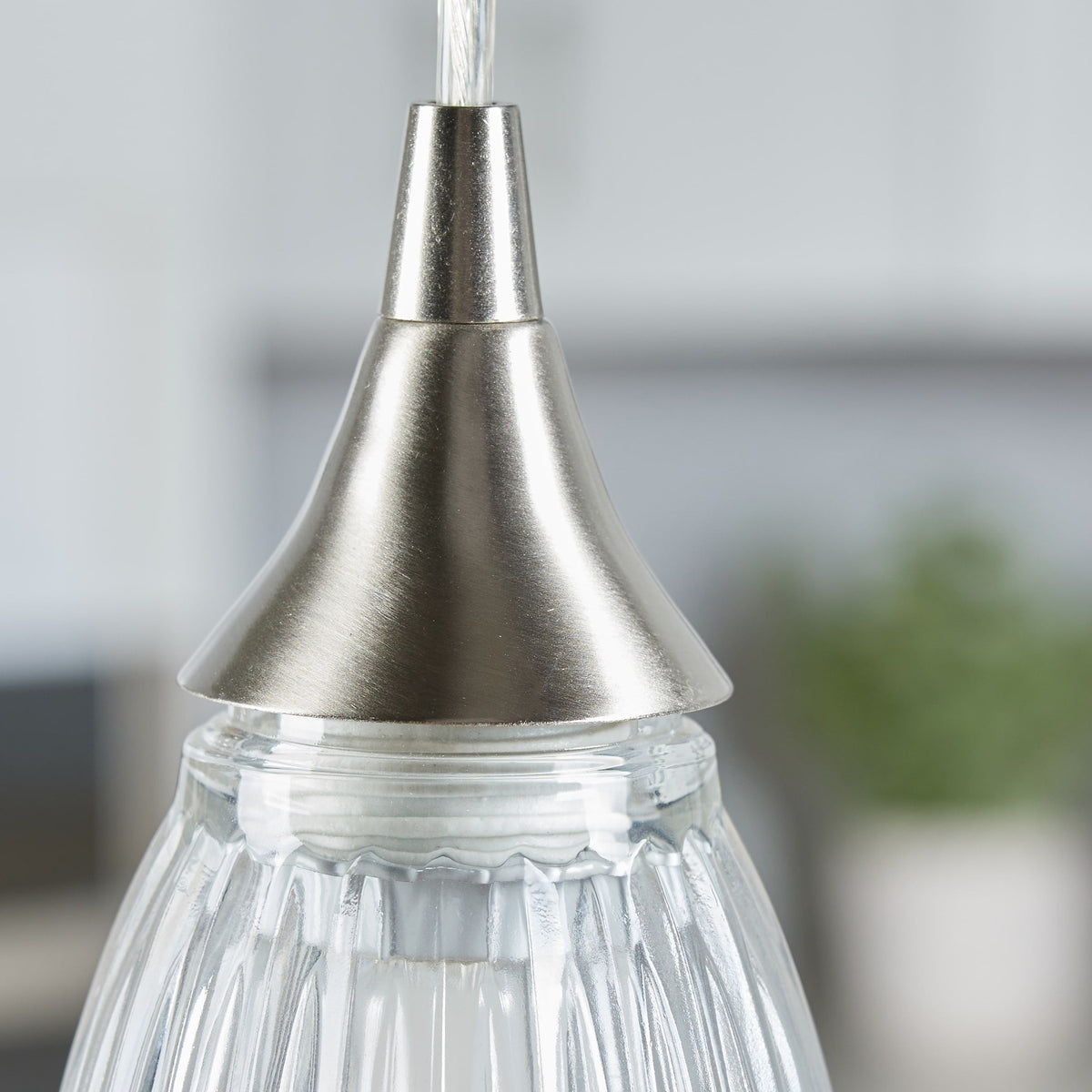 Portfolio Nickel Transitional Teardrop Pendant Light, Mix and Match Mini, 63-in Max Height
