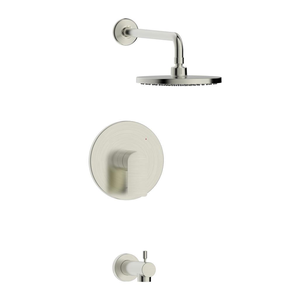 Pont Neuf Single Handle 1-Spray Round Tub and Shower Faucet in Chrome Valve Included - Super Arbor