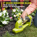 RYOBI ONE+ 18V Cordless Grass Shear and Shrubber Trimmer with 1.3Ah Battery and Charger