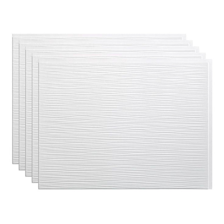 Fasade Ripple Matte White Backsplash Panel 15 Sq Ft Kit