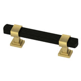 Wrapped Square 3 in. (76mm) Center-to-Center Satin Nickel Drawer Pull - Super Arbor