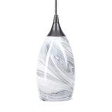 Portfolio 7.88-in H x 4.75-in W Granite Storm Art Glass Cylinder Pendant Light Shade