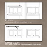 Forclover 48-in x 32-in Lighted LED Fog Free Surface/Recessed Mount Alminum Mirrored Soft Close Medicine Cabinet