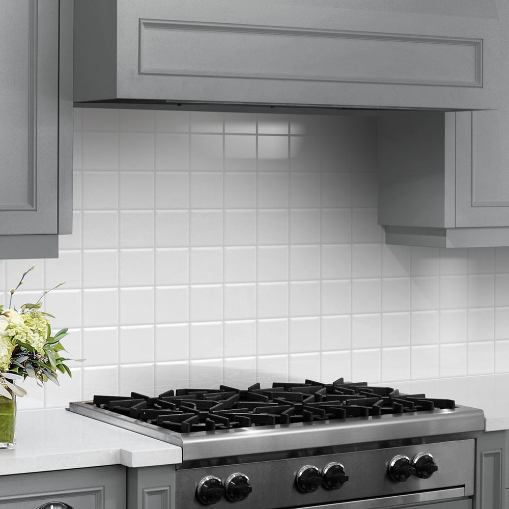 Satori Hudson Brilliant White 4-in x 4-in Glossy Ceramic Subway Wall Tile (11.52-sq. ft/ Carton)