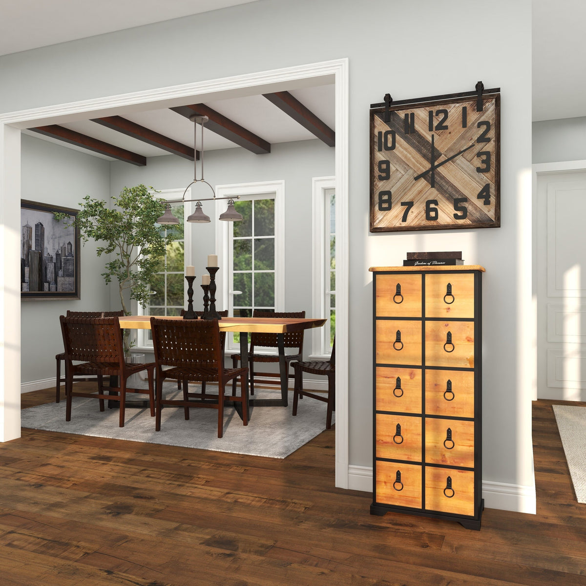 Grayson Lane Brown Rustic Metal Media Cabinet