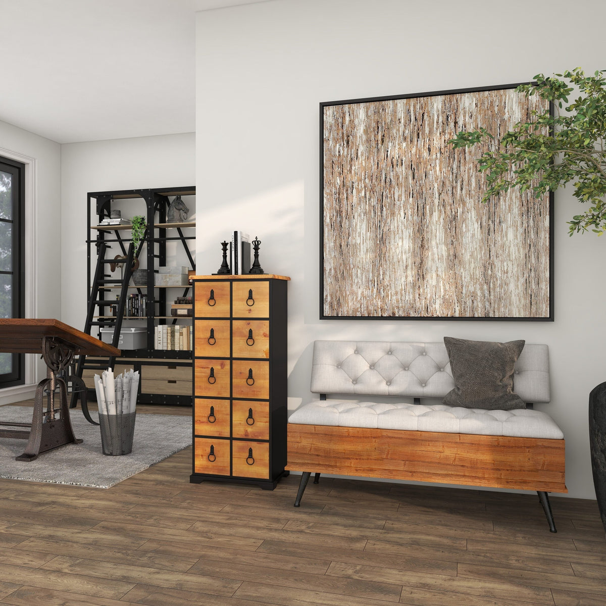 Grayson Lane Brown Rustic Metal Media Cabinet
