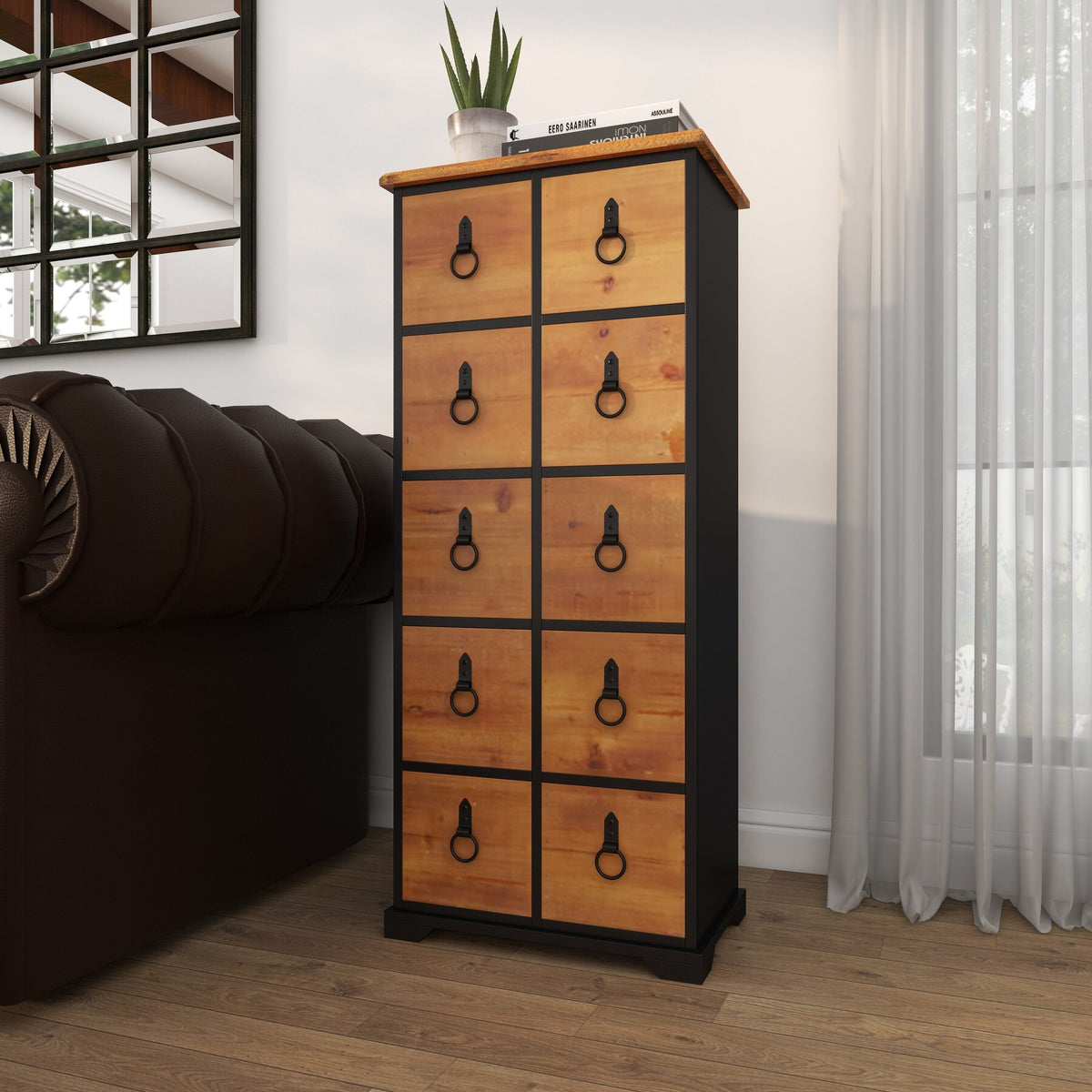 Grayson Lane Brown Rustic Metal Media Cabinet