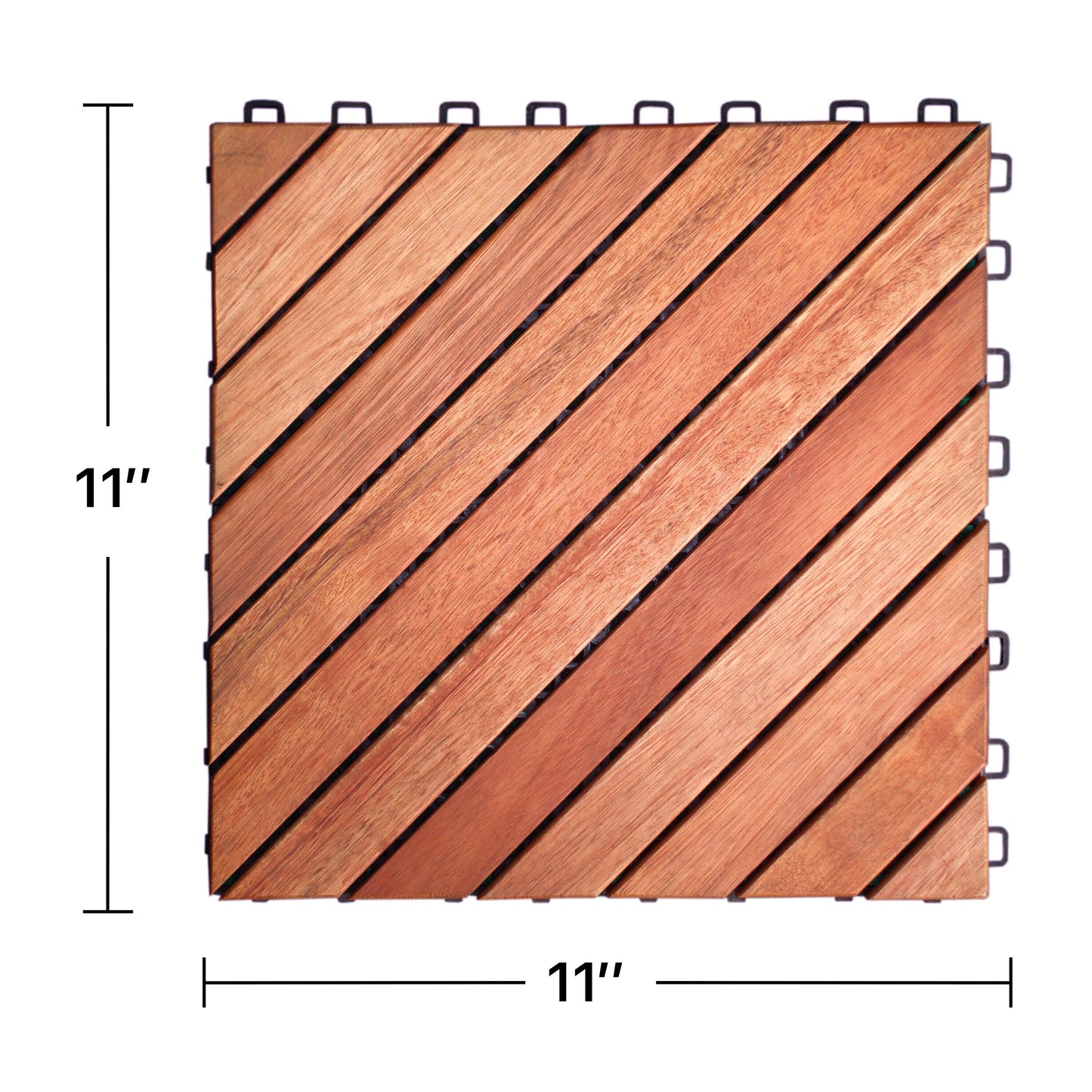 Maocao Hoom 11-in x 11-in Brown Prefinished Pressure Treated Wood Deck Tile (8.4-sq ft)