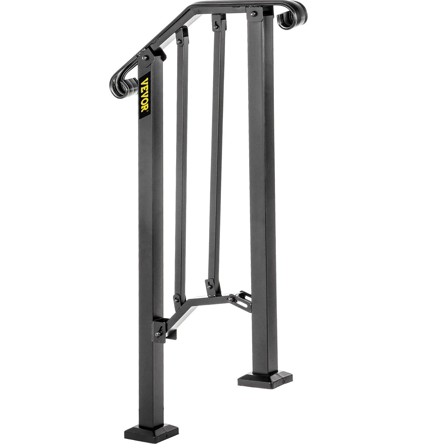VEVOR Handrails Stair Railing 2-ft x 38-in Black Steel Deck Stair Rail Kit