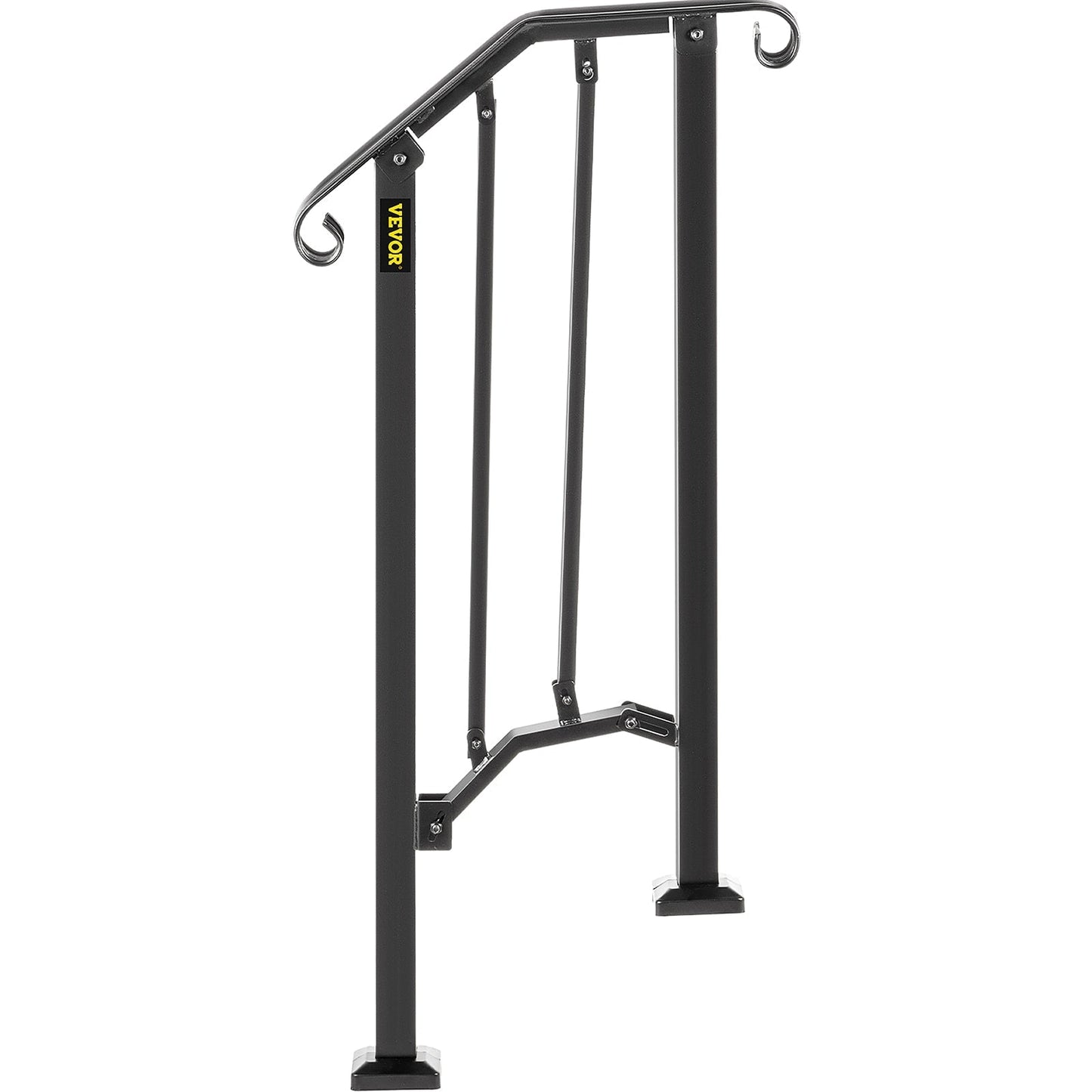 VEVOR Handrails Stair Railing 2-ft x 38-in Black Steel Deck Stair Rail Kit