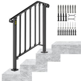 VEVOR Handrails Stair Railing 2-ft x 38-in Black Steel Deck Stair Rail Kit