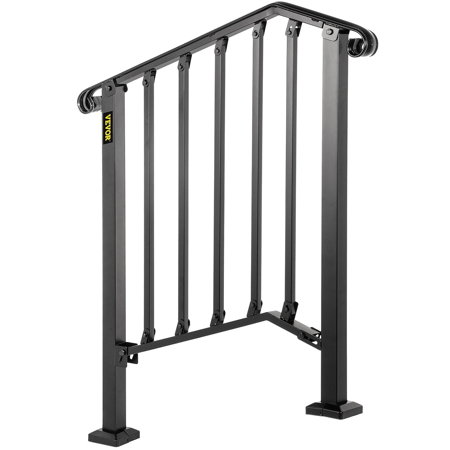 VEVOR Handrails Stair Railing 2-ft x 38-in Black Steel Deck Stair Rail Kit