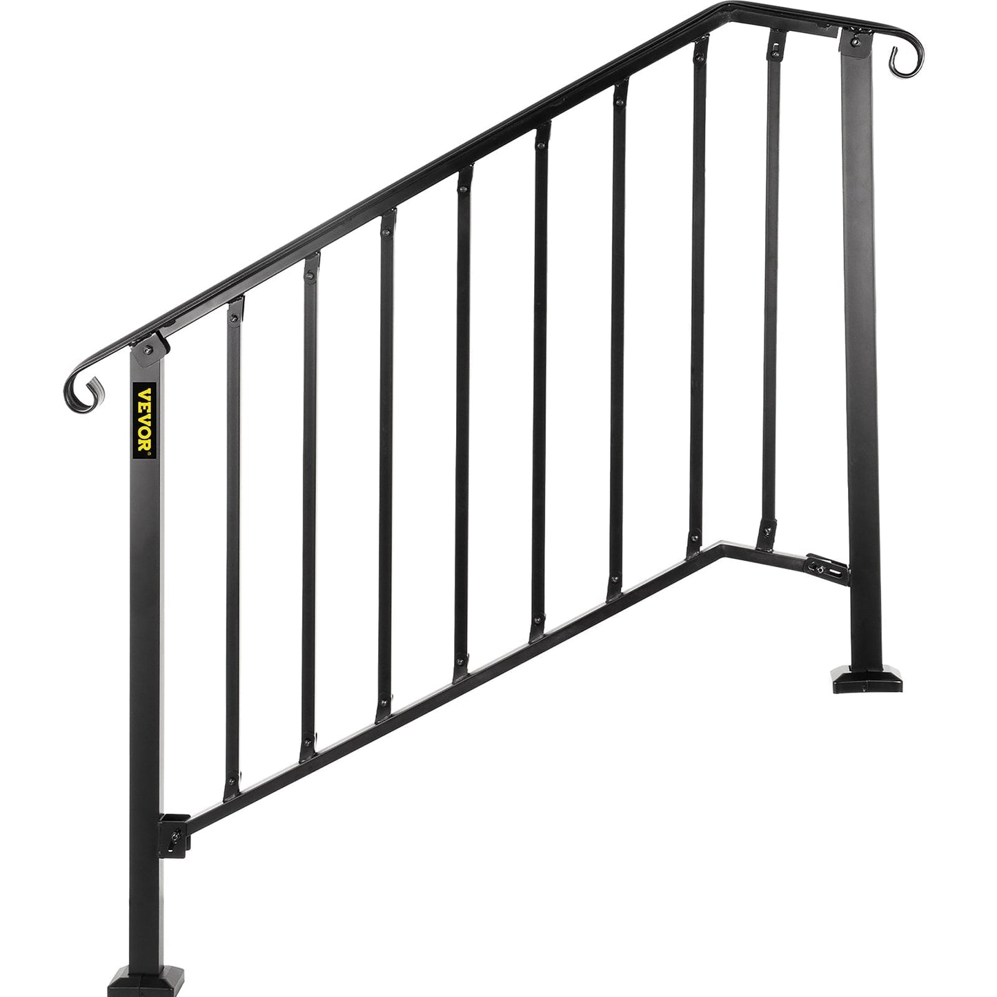 VEVOR Handrails Stair Railing 2-ft x 38-in Black Steel Deck Stair Rail Kit
