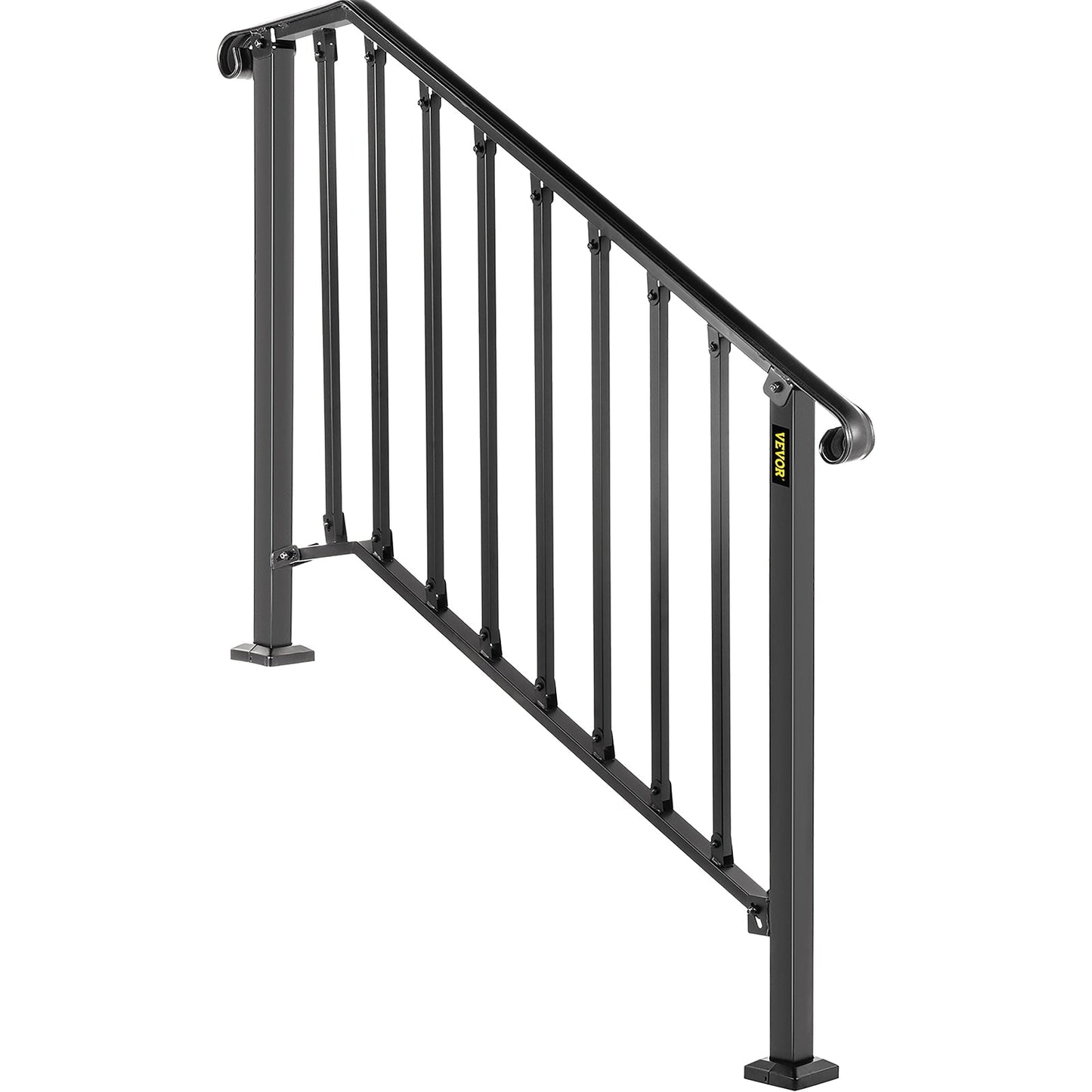 VEVOR Handrails Stair Railing 2-ft x 38-in Black Steel Deck Stair Rail Kit