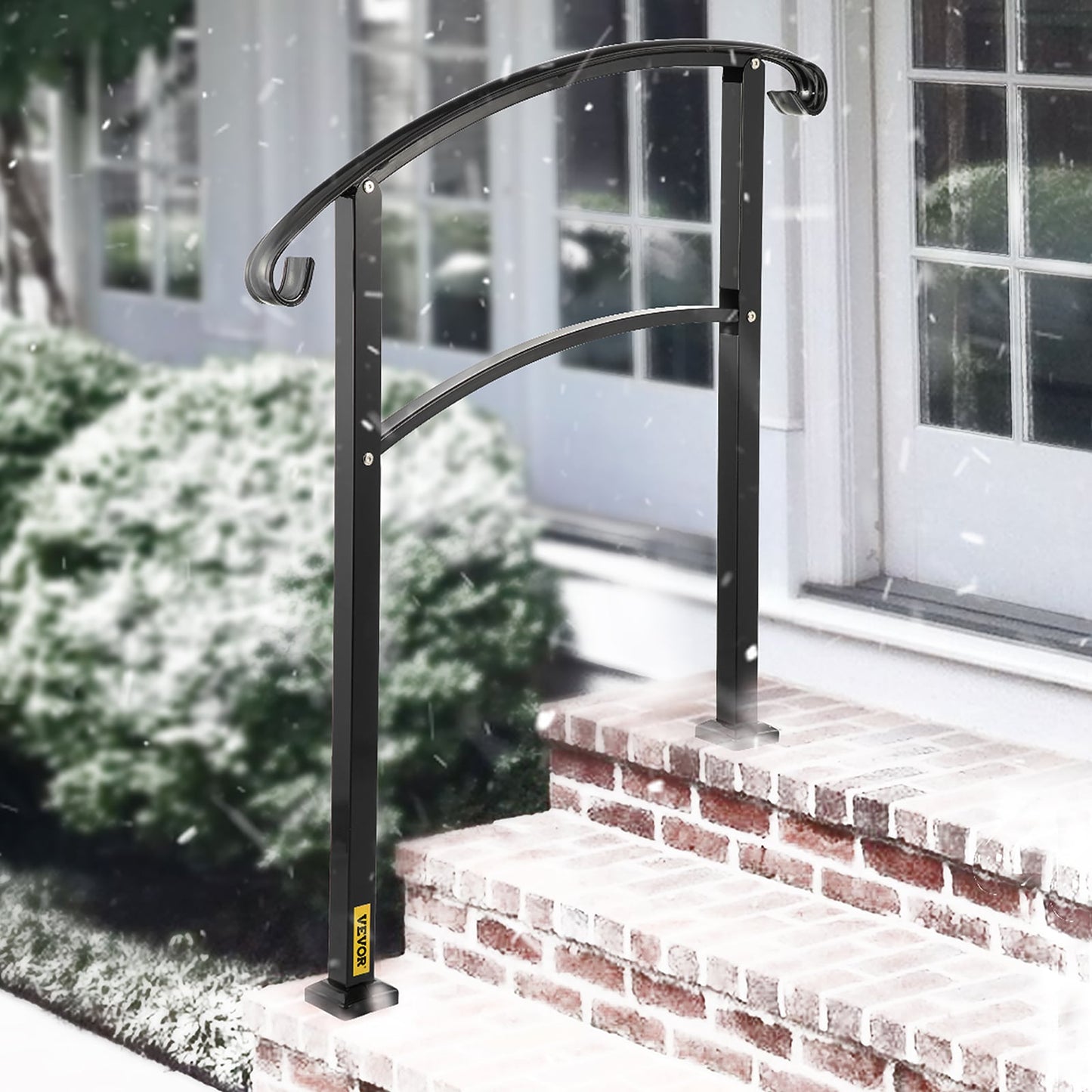 VEVOR Handrails Stair Railing 2-ft x 42-in Black Steel Deck Stair Rail Kit