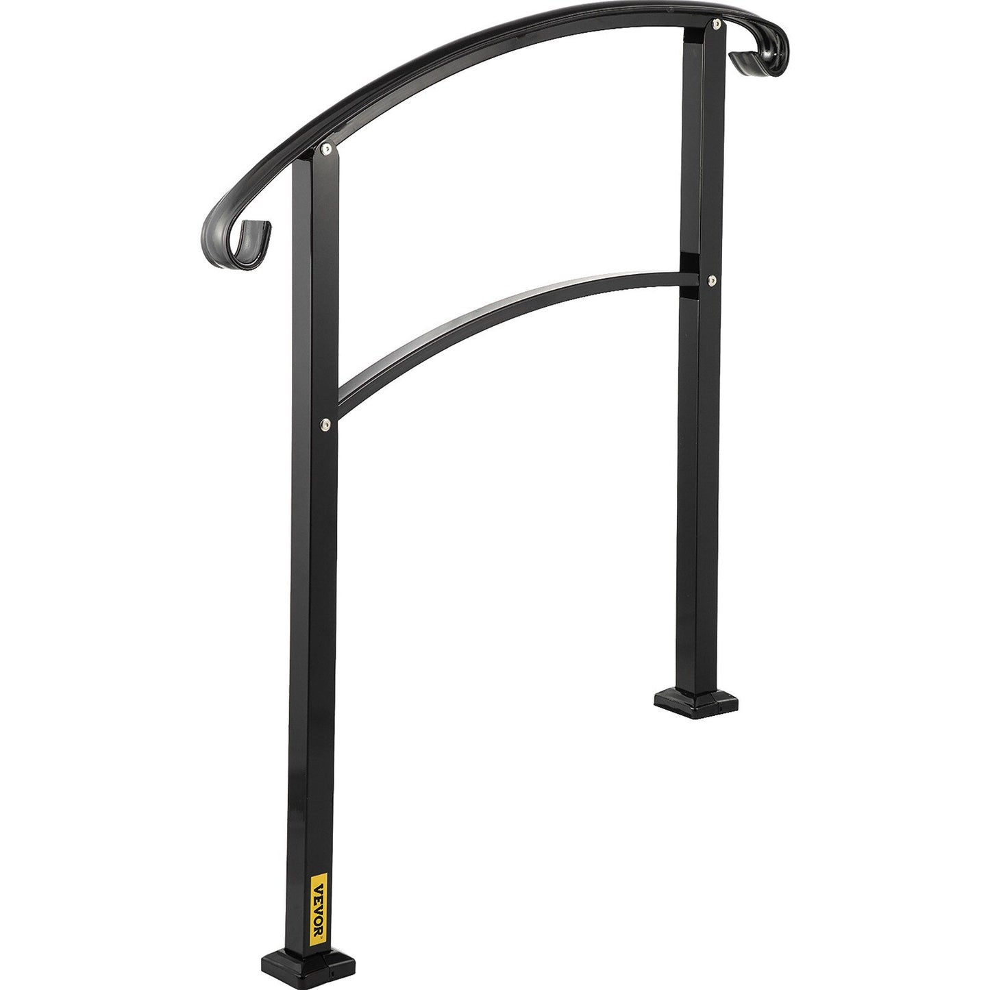 VEVOR Handrails Stair Railing 2-ft x 42-in Black Steel Deck Stair Rail Kit