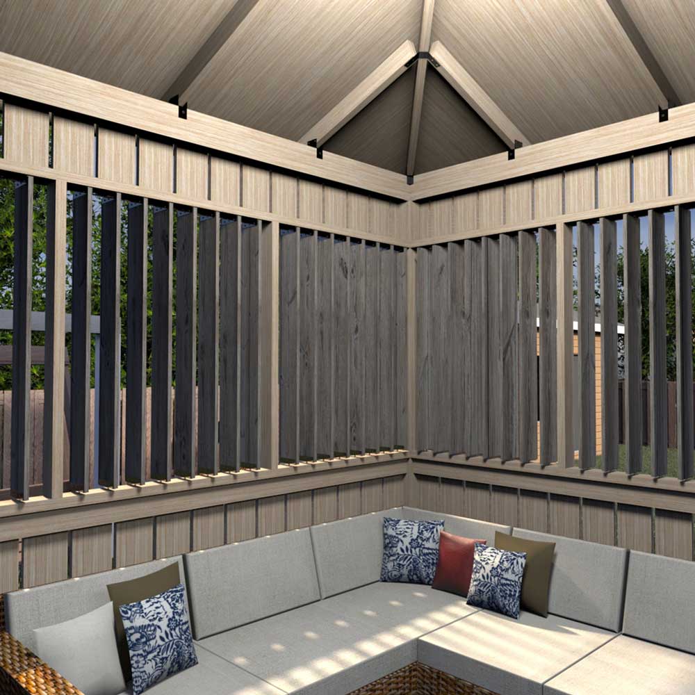 Pylex Black Metal Deck Sunblind System