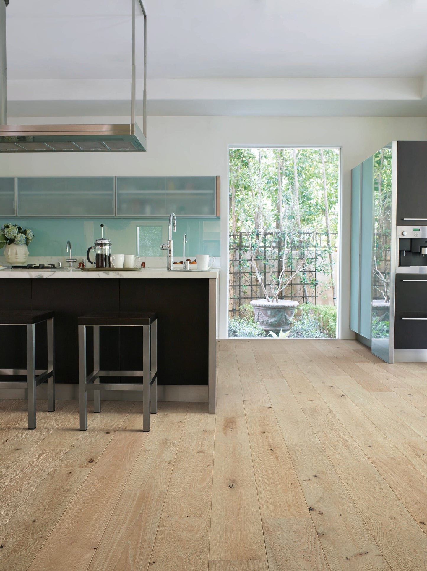 Villa Barcelona White oak Denia hardwood flooring — installed room view