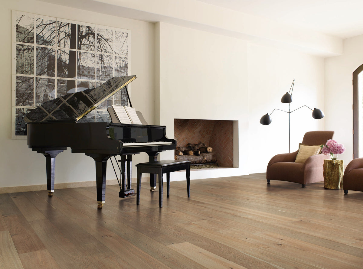 Villa Barcelona White oak Lucena hardwood flooring — installed room view
