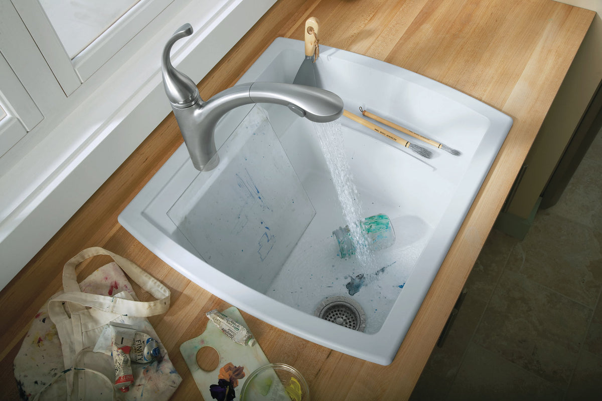 Sterling Latitude 22-in x 25-in White Utility Tub - Dual-Mount