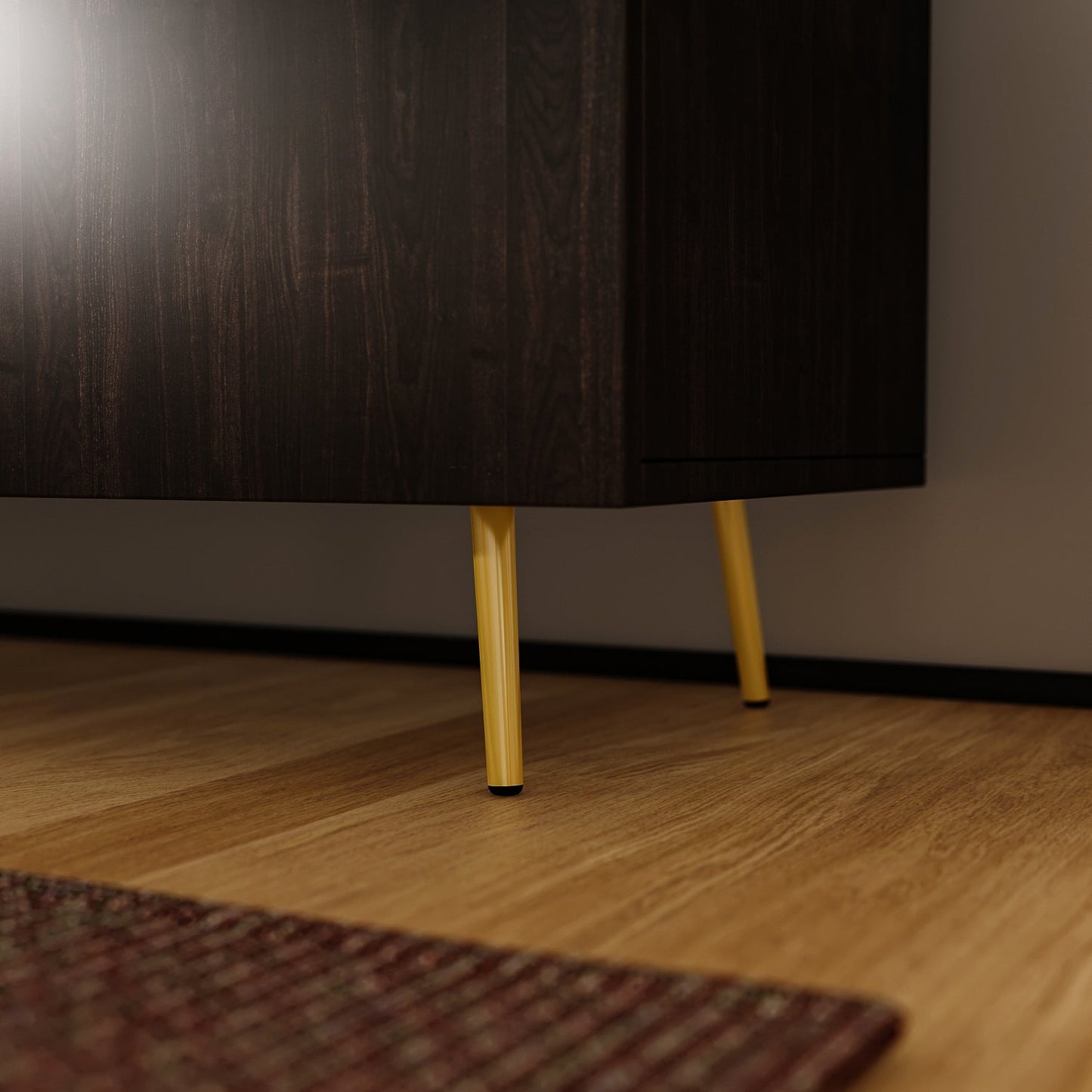 FUFU&GAGA TV Stand Modern/Contemporary Dark Brown Tv Cabinet Integrated Tv Mount (Accommodates TVs up to 70-in)