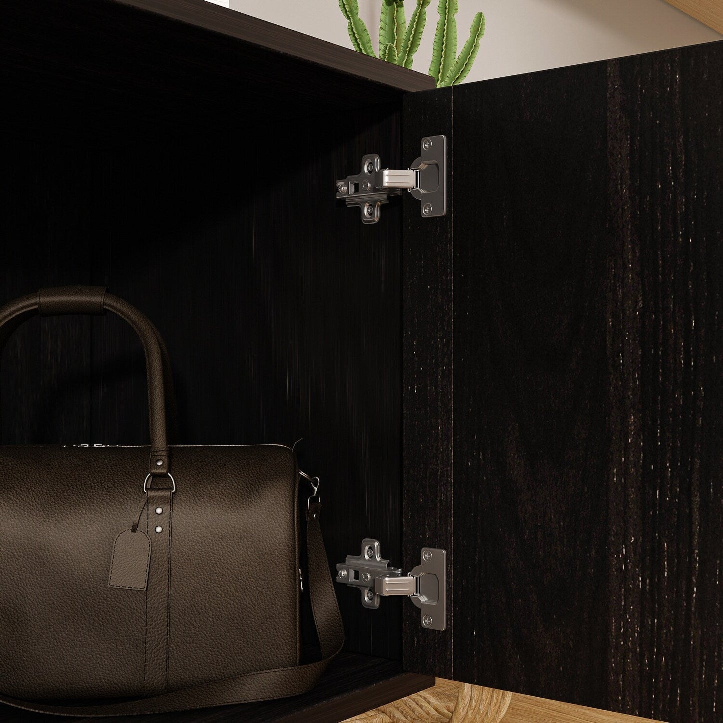 FUFU&GAGA TV Stand Modern/Contemporary Dark Brown Tv Cabinet Integrated Tv Mount (Accommodates TVs up to 70-in)